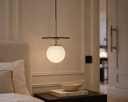 NOWOCZESNA LAMPA WISZĄCA CZARNO-MOSIĘŻNA DALTONA W1