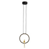 Lampa wisząca AMICI 27 cm - LED, mosiądz czarny ring z dekoracyjną złotą figurką