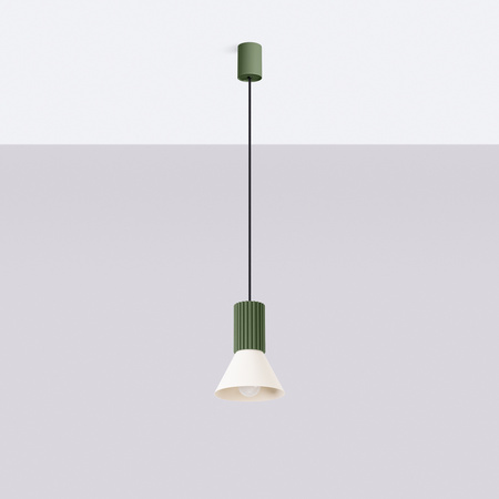 Lampa wisząca ESTRIA 1 beżowa/zielona oliwka