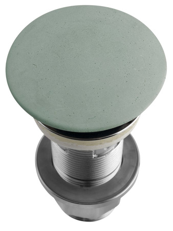 Korek umywalkowy 5/4'', klik-klak, betonowy grzybek, 10-80mm, zielony mat