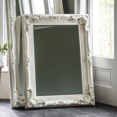 Rzeźbione lustro Louis w kolorze kremowym 1190 x 890 mm