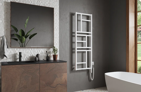 Instal Projekt Mondrian Electro Grzejnik elektryczny  50x110 cm czarny/black swan MONE-50/110C75+GH-03C2