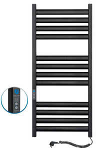Elektryczny grzejnik łazienkowy CZARNY ELLIPSE Digital 500х1200 prawa