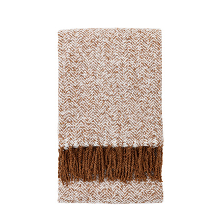 Herringbone Faux Mohair Throw Tan 1300x1800mm