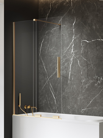 Parawan nawannowy SMART GOLD BRUSHED 1D U 100x150 szkło czyste 8mm Active Shield 2.0