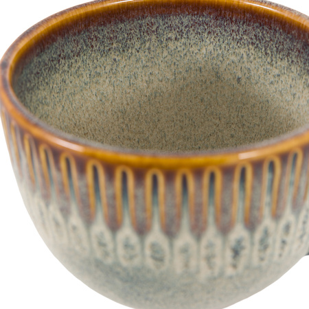 Organic Ridged Mug Stone (4pk) 145x110x80mm