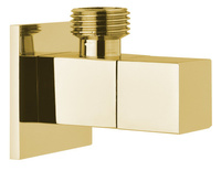 Zawór kątowy z nakrętką,  kwadratowy, 1/2" x 3/8", złoto