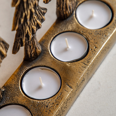 Xmas Tree Tealight Holder Gold 235x70x185mm