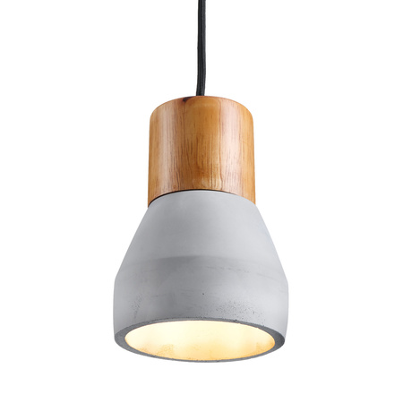 Lampa wisząca CONCRETE  12 cm- szary beton, drewno