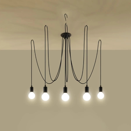 Żyrandol EDISON 5 czarny