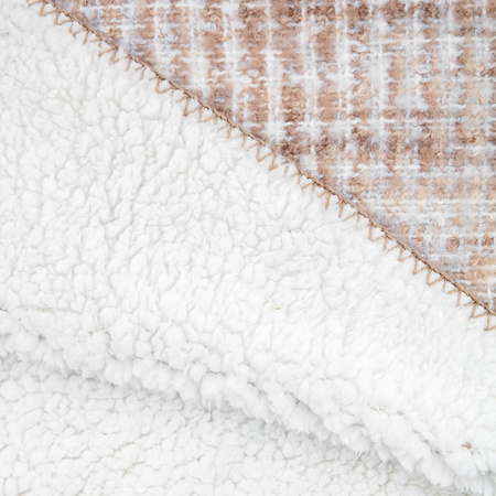 Woven Natural Faux Mohair Sherpa Throw 1300x1600mm