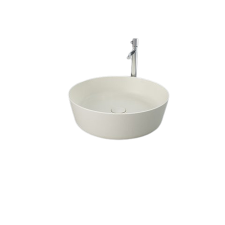 FEELING Umywalka nablatowa okrągła 42 cm beż mat (505) (Wycofywana, starsza wersja rant 12mm)