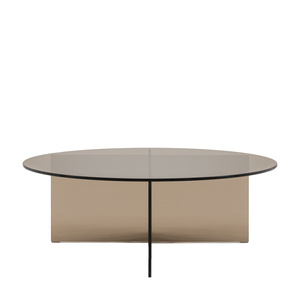 Parioli Glass Coffee Table Charcoal 900x900x325mm
