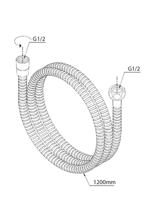 Wąż prysznicowy metalowy (1200 mm) szczotkowana miedź pvd