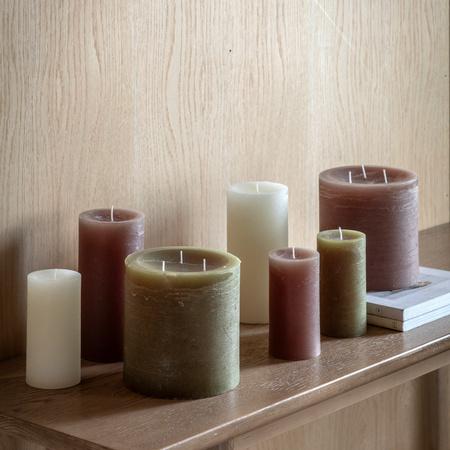 Pillar Candle Rustic Taupe 150x150x150mm
