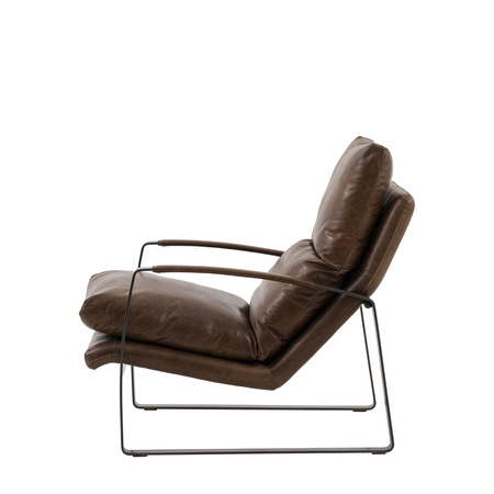 Fabien Lounger Brown Leather 650x960x920mm