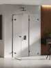 Kabina prysznicowa EVENTA BLACK CHROME 1D kwadratowa przyścienna P 100x100x200 szkło czyste 8mm Active Shield 2.0