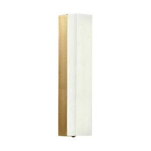 Lampa ścienna BLOCK 40 cm - kinkiet prostokątny, biały marmur i mosiądz