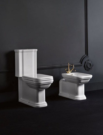 WALDORF kompakt WC, odpływ poziomy/pionowy, biały-chrom