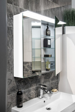 LINEX szafka z lustrem,oświetlenie LED, 80x70x15cm, biała