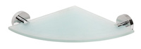 X-ROUND E półka szklana narożna 235x255mm, chrom