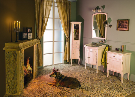 RETRO szafka 60x80x38cm, starobiała, prawa