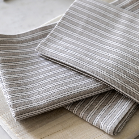 Woven Striped Napkin Grey (4pk) 450x450mm