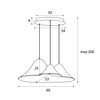 MAXLIGHT P0565 LAMPA WISZACA BELLMOND BLACK&GREY