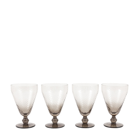 Swirl Wine Glass Smoked Grey (4pk) 92x92x145mm