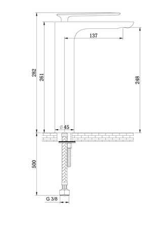 EXPERIENCE Gold Brushed 1-otworowa bateria umywalkowa - wersja wysoka