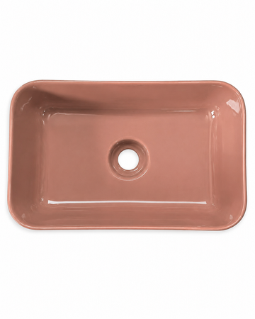 Vitruvit MINIMAL ceramiczna umywalka nablatowa prostokątna 40 x 25 cm Quartz mat z korkiem klik klak Thulite (wyprzedaż ekspozycyjna)