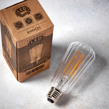 Żarówka LED – przezroczysta, 4W LED E27 ciepła biel, 2200 K, 6 × 6 × 16 cm