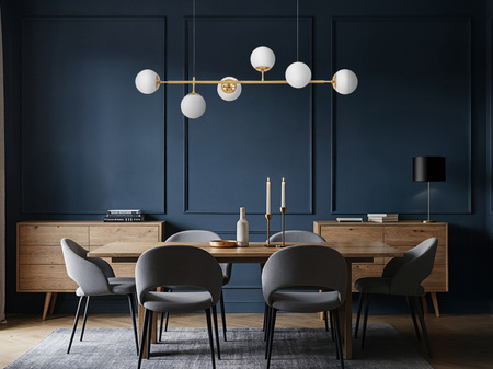 NOWOCZESNA LAMPA WISZĄCA MOSIĘŻNO-BIAŁA CEREDO W6