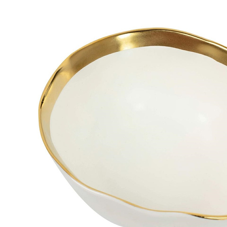 KARE komplet 4 misek BELL 15 cm biało-złoty