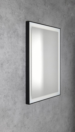 GANO lustro z oświetleniem LED 60x80cm, czarny