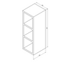 ESPACE szafka otwarta z półkami 20x60x22cm, sosna rustyk
