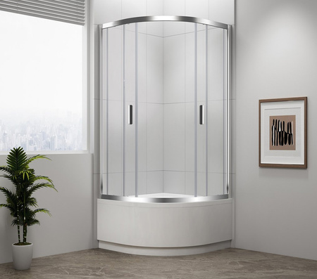 SELMA kabina prysznicowa półokrągła 900x900x1650mm, szkło czyste