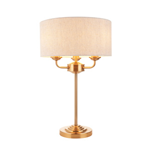 Highclere 3 Table Lamp Vintage Brass