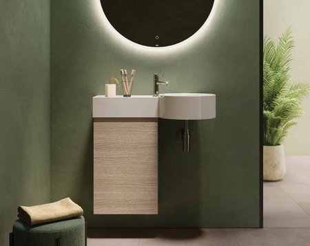 PETIT Umywalka podwiesz. okrąg blat L 77x36 cm z otworem