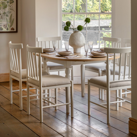 Eton Round Ext Dning Table White 1100/1500x750mm