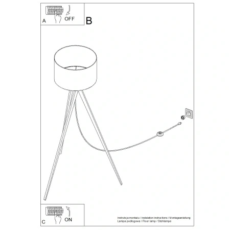 Lampa podłogowa NATT biała
