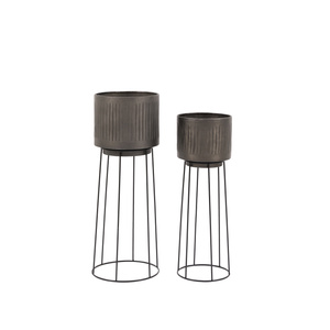 Elda Planters Pewter Set of 2