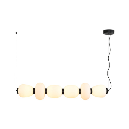 Lampa wisząca BRILLA-6, 125 cm - LED, czarny stelaż, nieregularne białe kule