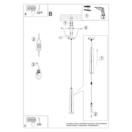 Lampa wisząca PRYSM 1 biała