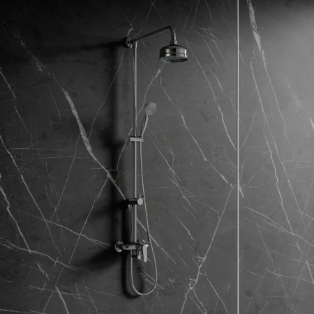 ART DECO system prysznicowy natynkowy, chrom połysk