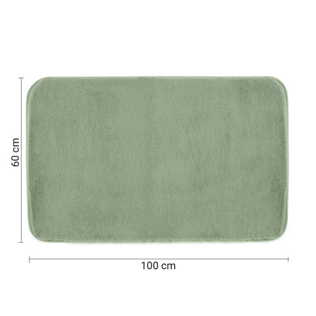 FUZZY dywanik lazienkowy, 60x100cm, 100% polyester, antypoślizgowa, zielony