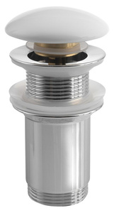 Korek umywalkowy 5/4“, klik-klak, grzybek ceramiczny, 10-50mm, biały
