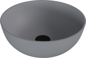 BANERA ROUND umywalka kompozytowa nablatowa, średnica 39cm, szary mat