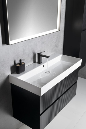 FILENA szafka umywalkowa 95x51,5x43cm, czarny mat strip