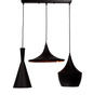 POTRÓJNA LAMPA WISZĄCA LOFT CZARNA FOGGI TRIO